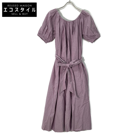 MERLETTE 玛丽特 紫色 BASTION CHAMBRAY 泡泡袖系带两穿连衣裙