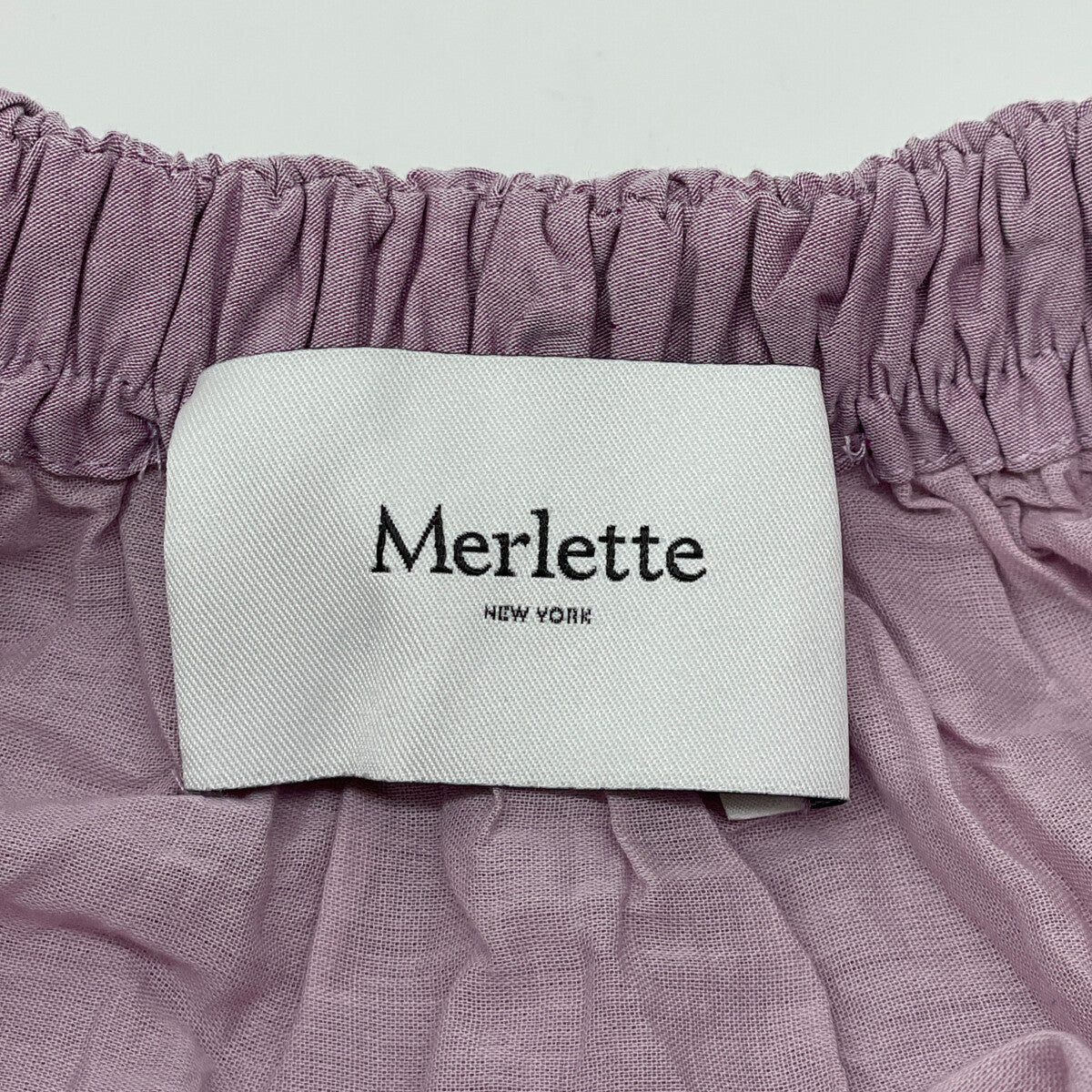 MERLETTE Merlette Purple BASTION CHAMBRAY Puff-Sleeve Belted 2-Way Dress