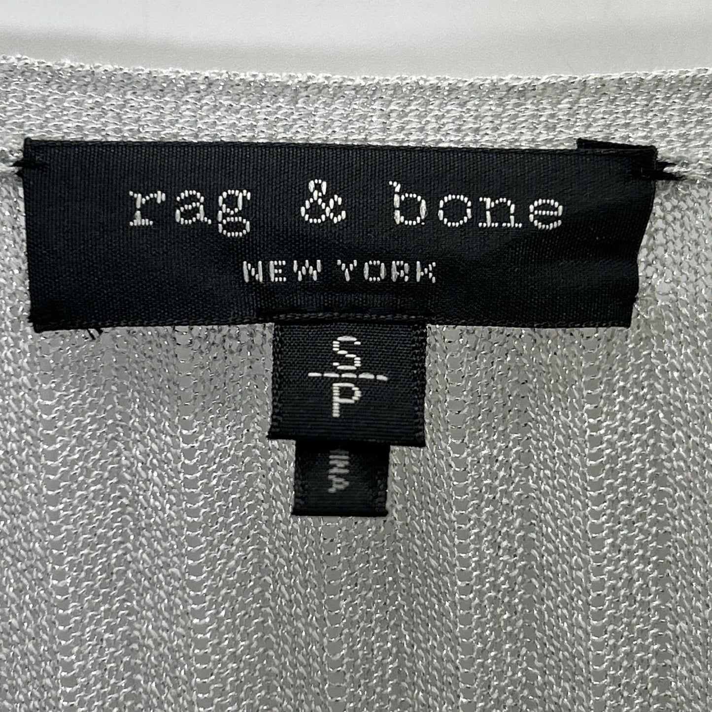rag&bone 拉格与骨 F8-W284606KB 浅灰色×红色 亮丝针织 罗纹长开衫 上衣 S