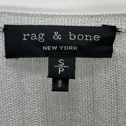 rag&bone 拉格与骨 F8-W284606KB 浅灰色×红色 亮丝针织 罗纹长开衫 上衣 S