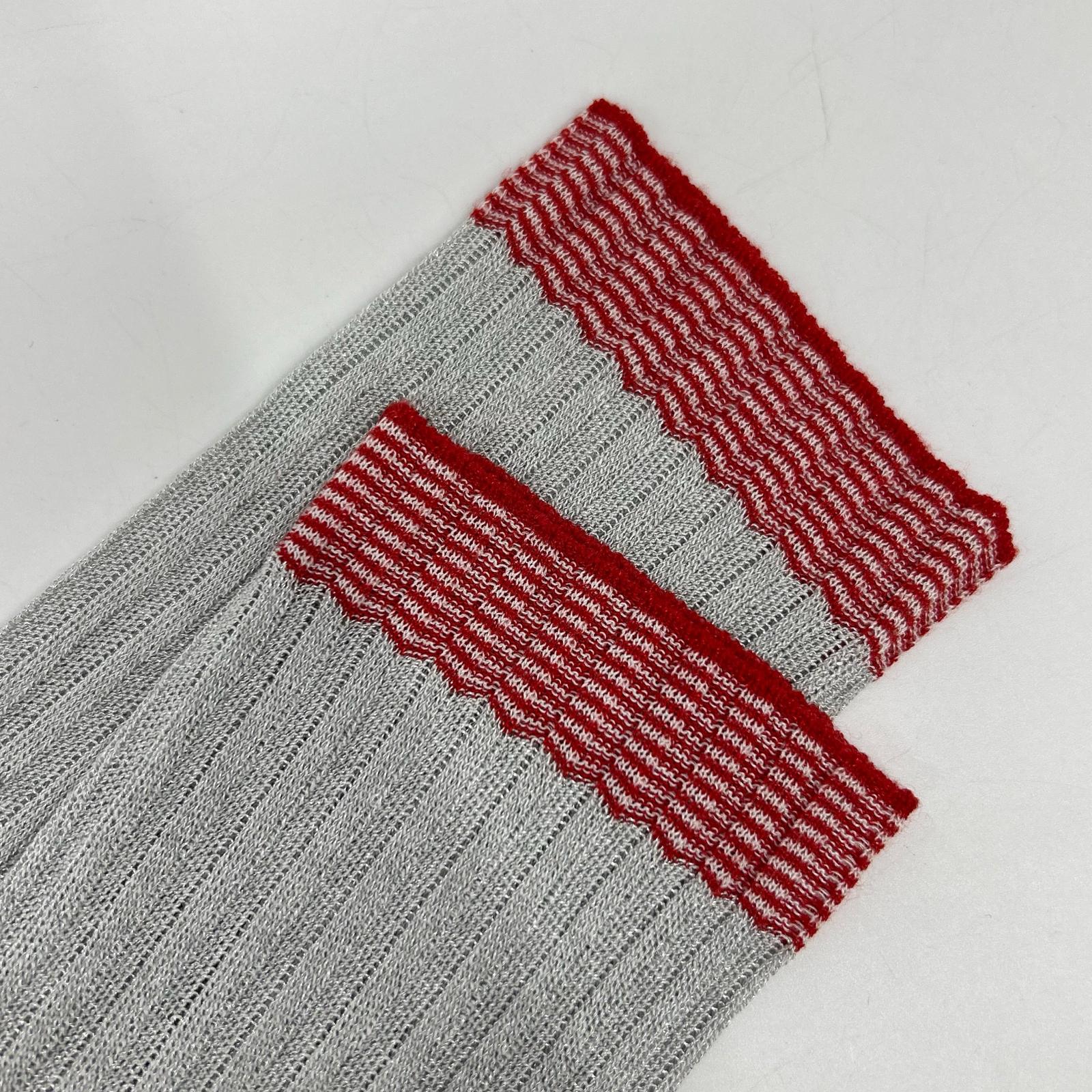 rag&bone 拉格与骨 F8-W284606KB 浅灰色×红色 亮丝针织 罗纹长开衫 上衣 S