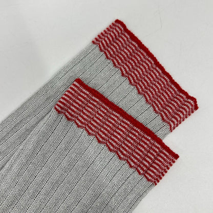 rag&bone 拉格与骨 F8-W284606KB 浅灰色×红色 亮丝针织 罗纹长开衫 上衣 S