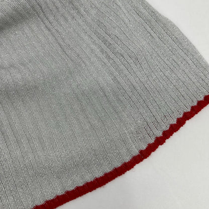 rag&bone 拉格与骨 F8-W284606KB 浅灰色×红色 亮丝针织 罗纹长开衫 上衣 S