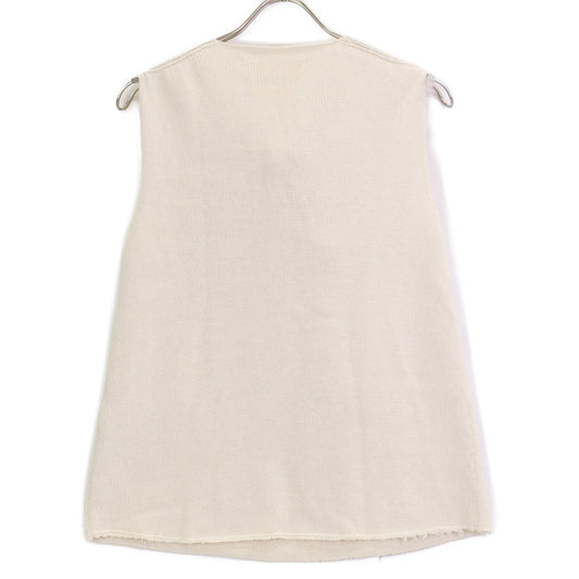 JIL SANDER JSWS751308 White Knit Sleeveless Top