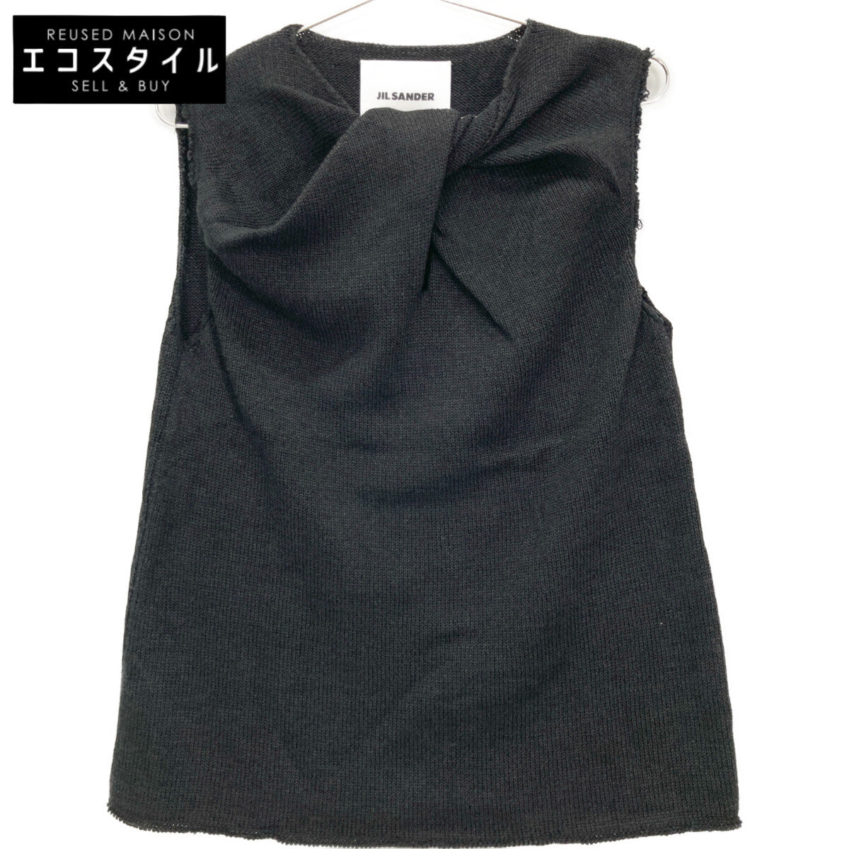 JIL SANDER JSWS751308 Black Knit Sleeveless Top