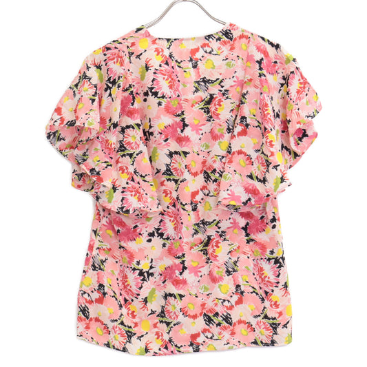 STELLA McCARTNEY 602912 Pink Silk 100% Floral Ruffle Blouse Top
