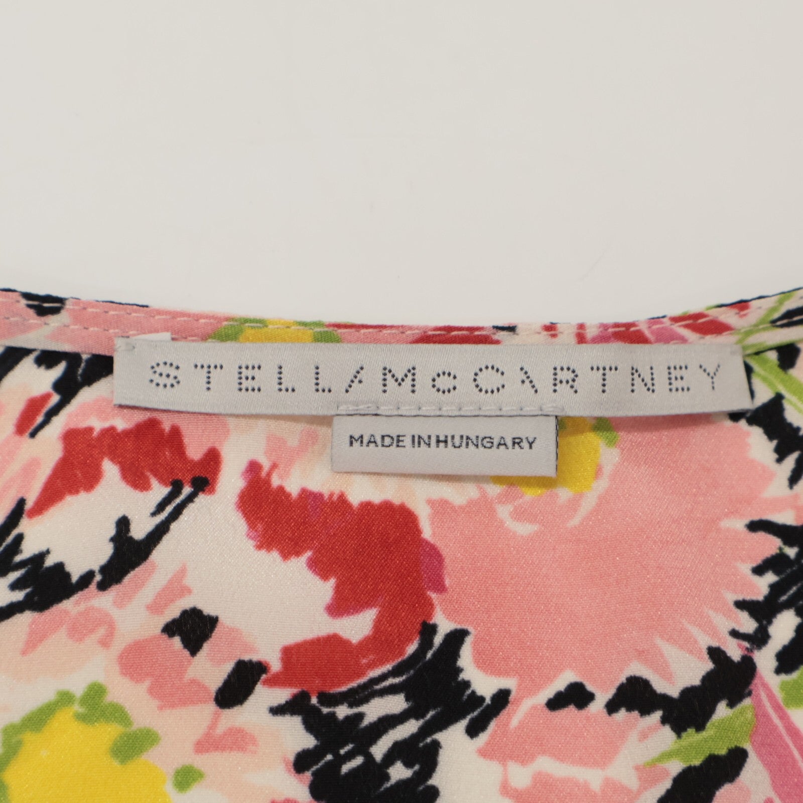STELLA McCARTNEY 斯特拉·麦卡特尼 602912 粉色系 100%真丝 印花荷叶边上衣