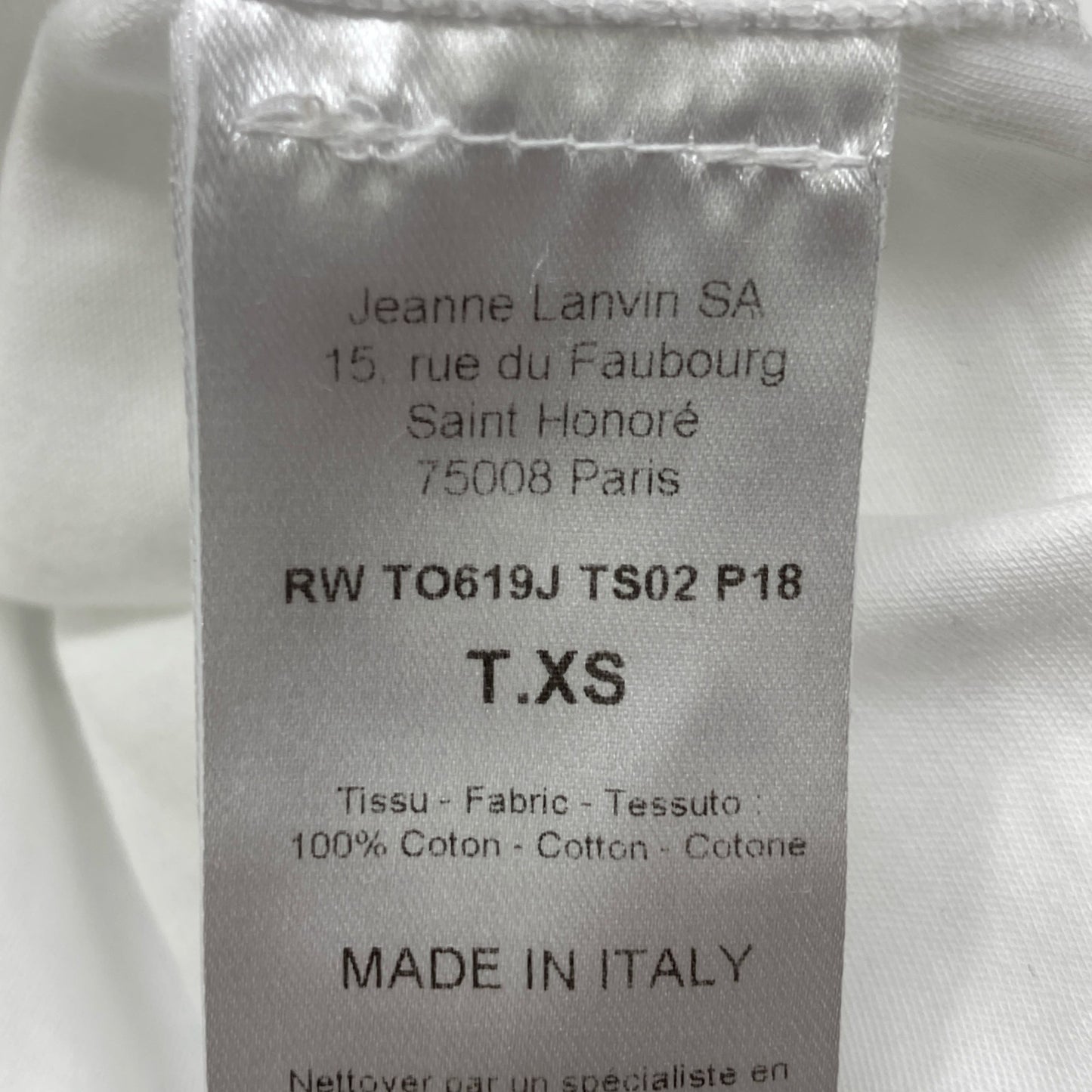 LANVIN White TO619J TS02 P18 Ruffle Top