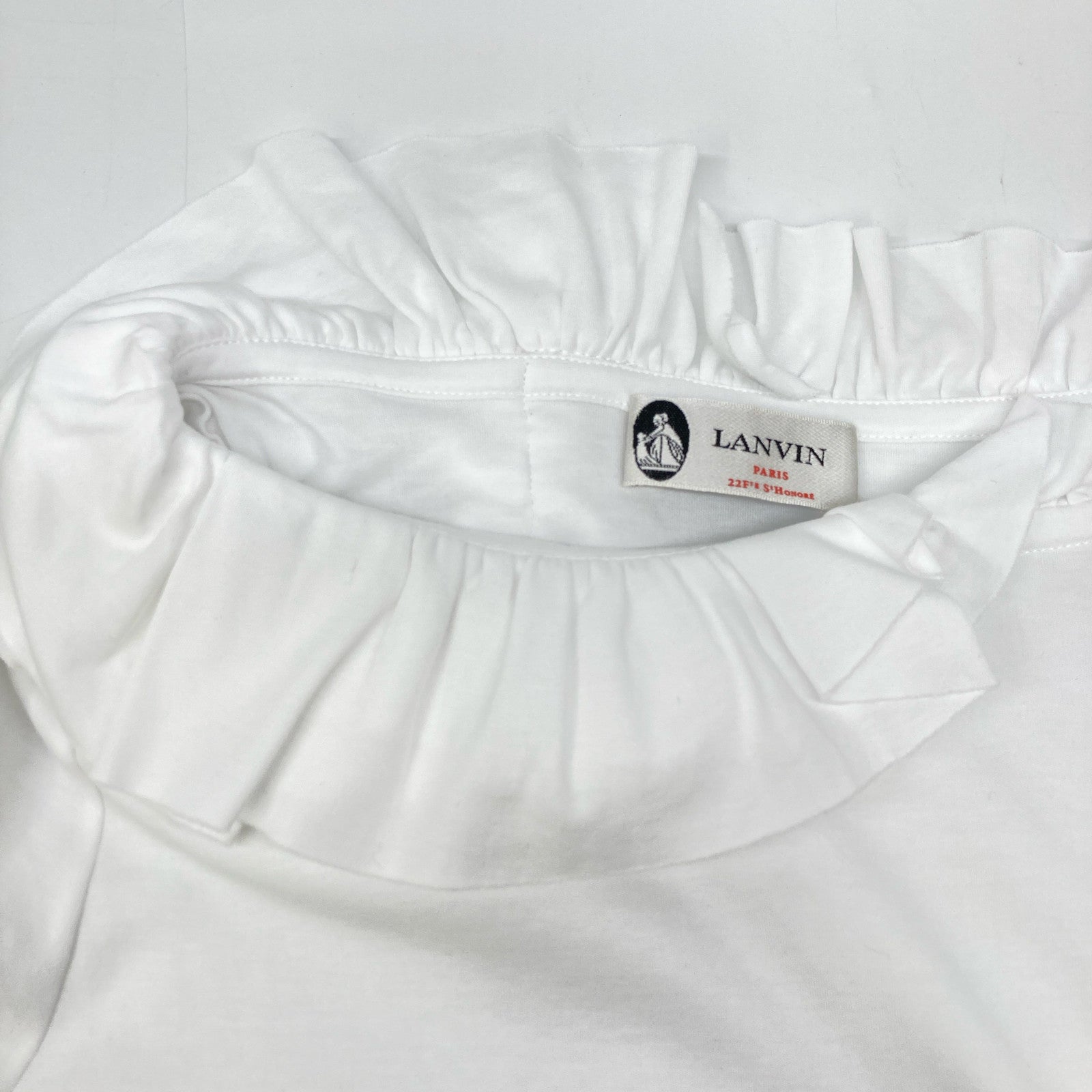 LANVIN White TO619J TS02 P18 Ruffle Top