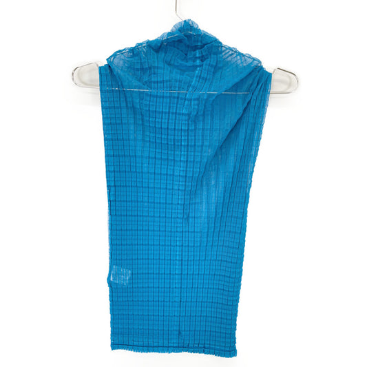 me ISSEY MIYAKE MI91FR357 Blue Sleeveless Cut and Sew Top