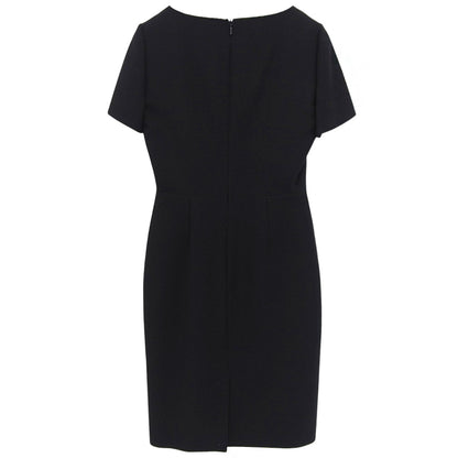 GUCCI Excellent G Logo Silk-Blend Wool Dress Women's Black 40 631484 Dress