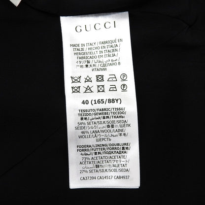 GUCCI Excellent G Logo Silk-Blend Wool Dress Women's Black 40 631484 Dress