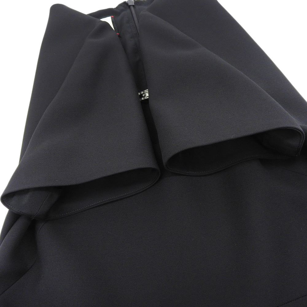 GUCCI Excellent G Logo Silk-Blend Wool Dress Women's Black 40 631484 Dress