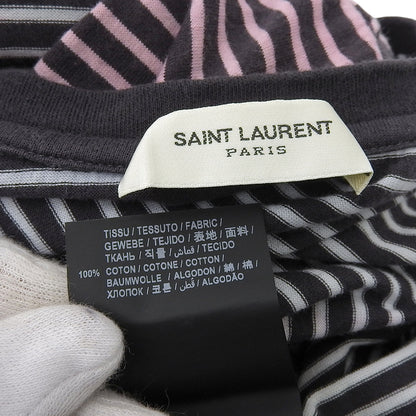 SAINT LAURENT PARIS 圣罗兰巴黎 渐变条纹T恤 上衣 女士 白色×黑色 XS 644057 20年 上衣