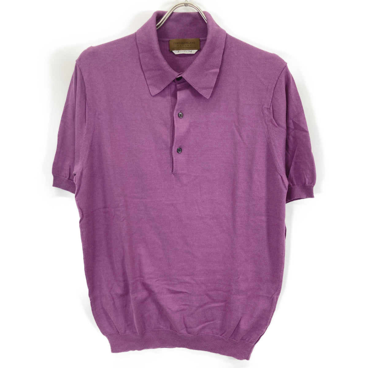 TOMORROWLAND 61-02-12-02002 Purple Silk-Cotton Knit Polo Shirt SESIA Tops