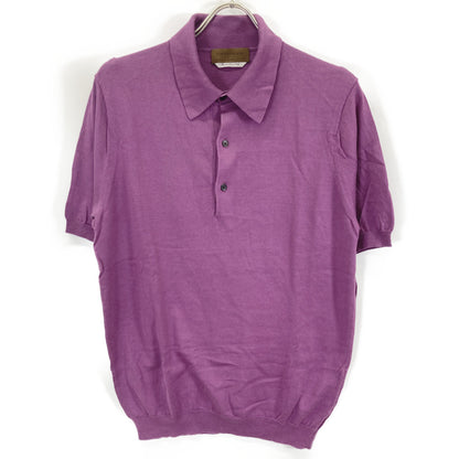 TOMORROWLAND 61-02-12-02002 Purple Silk-Cotton Knit Polo Shirt SESIA Tops