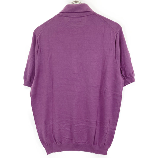 TOMORROWLAND 61-02-12-02002 Purple Silk-Cotton Knit Polo Shirt SESIA Tops