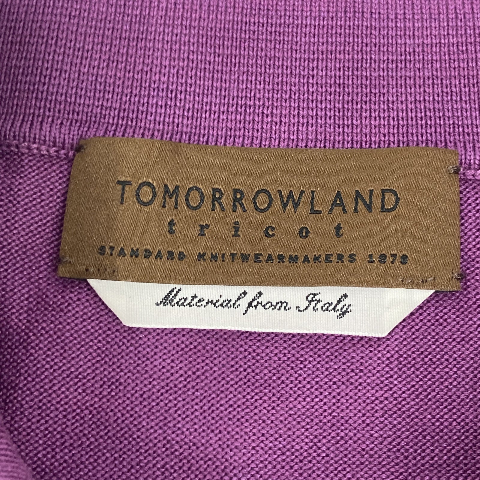 TOMORROWLAND 61-02-12-02002 Purple Silk-Cotton Knit Polo Shirt SESIA Tops