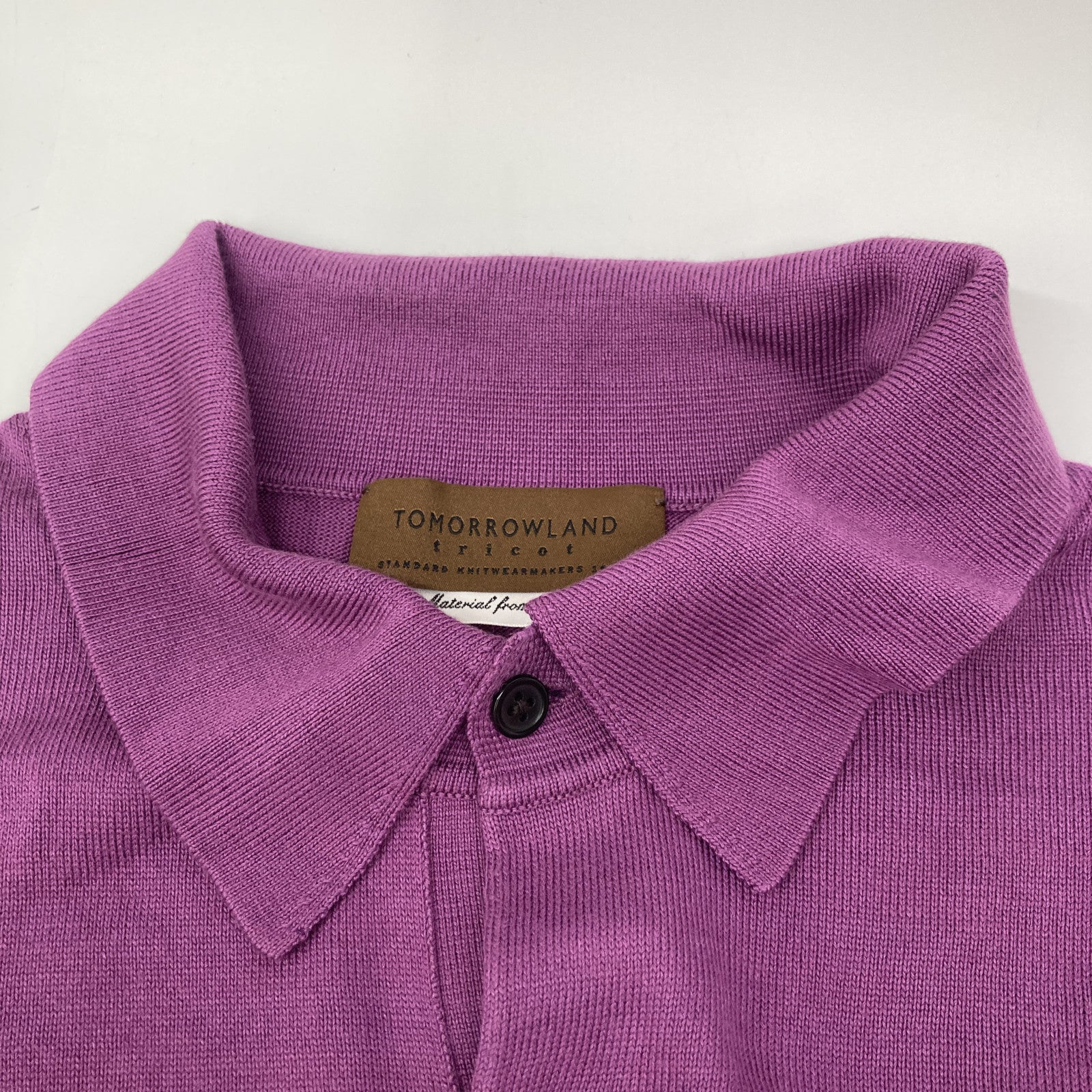 TOMORROWLAND 61-02-12-02002 Purple Silk-Cotton Knit Polo Shirt SESIA Tops