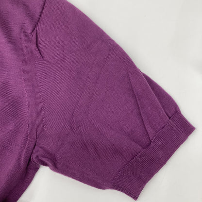 TOMORROWLAND 61-02-12-02002 Purple Silk-Cotton Knit Polo Shirt SESIA Tops