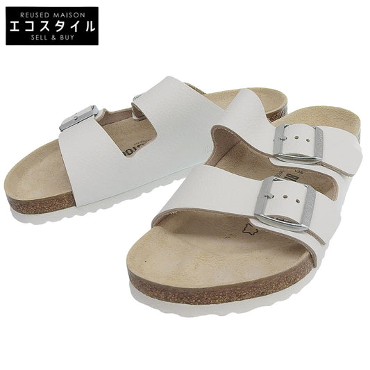 BIRKENSTOCK Arizona BS Leather Sandals EVA Regular Fit Shoes Men's White 39 New Condition