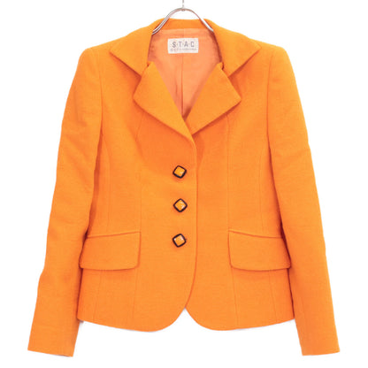 Orange Wool Tailored Jacket, Dress, Suit Set Up 9 Ladies