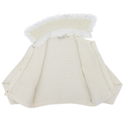 Pearl x Lace Collar Knit Cardigan Women's White XS Tops XS Women's