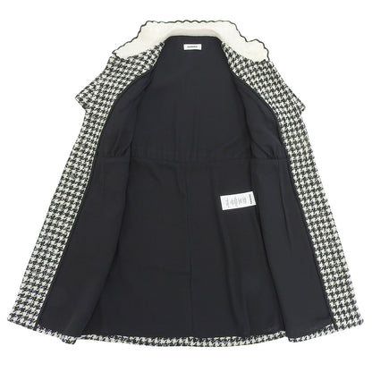 SANDRO サンドロ 美品 ツイード トロンプ・ルイユドレス ワンピース レディース ホワイト ブラック 34 SFPRO02482-107 ワンピース