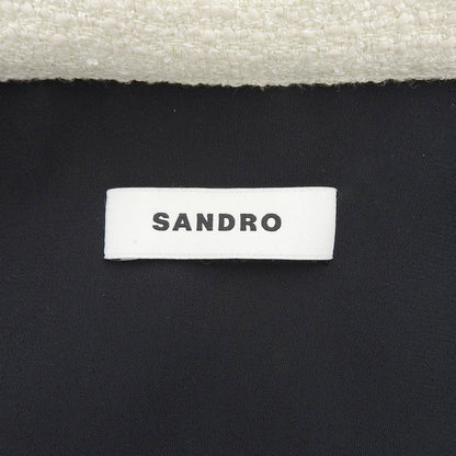 SANDRO サンドロ 美品 ツイード トロンプ・ルイユドレス ワンピース レディース ホワイト ブラック 34 SFPRO02482-107 ワンピース