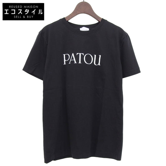 PATOU Patou Logo Print Cotton T-Shirt Top Women's Black XS ES-JE029-99-6 Top