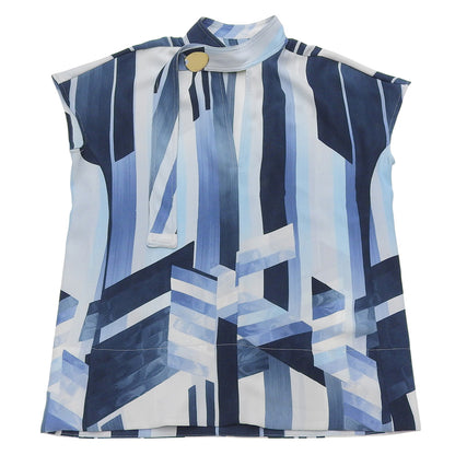 HARUNOBUMURATA Harunobu Murata Excellent Condition French Sleeve Bow Tie Blouse Top Women's Blue 34 Special Order HM25S715 Top