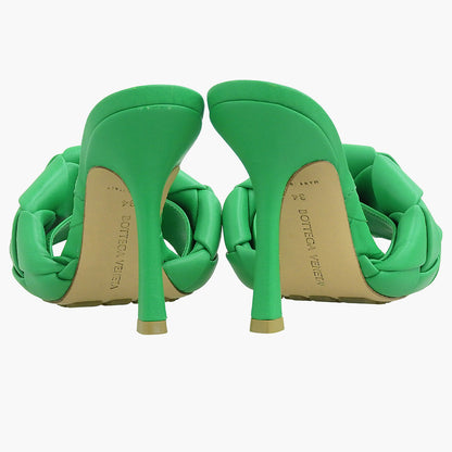 BOTTEGA VENETA Bottega Veneta Rubber Lido Intrecciato Leather Sandals Pumps Women's Green 34 Shoes