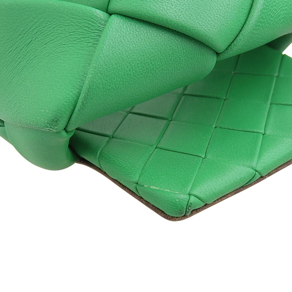 BOTTEGA VENETA Bottega Veneta Rubber Lido Intrecciato Leather Sandals Pumps Women's Green 34 Shoes