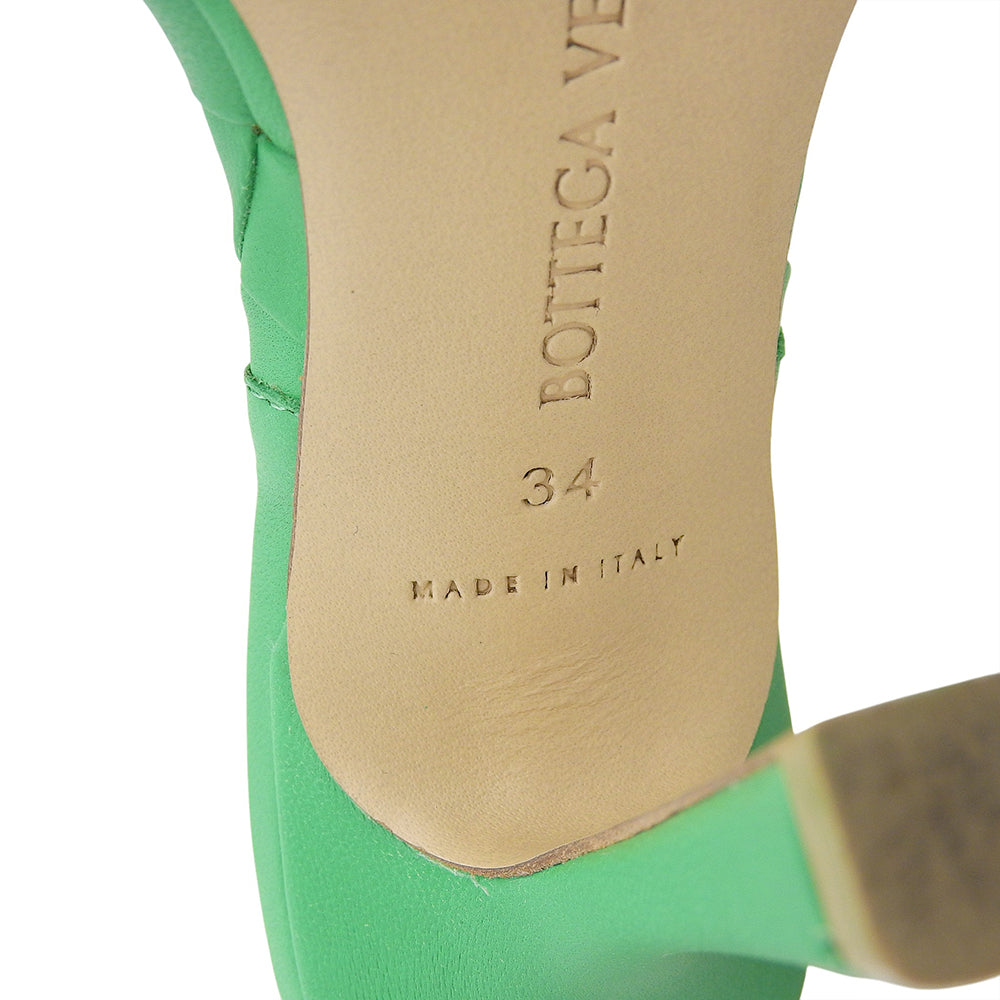 BOTTEGA VENETA Bottega Veneta Rubber Lido Intrecciato Leather Sandals Pumps Women's Green 34 Shoes