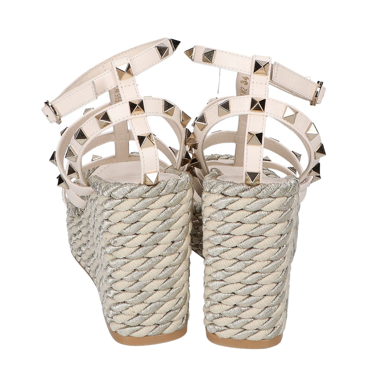 Valentino Garavani 华伦天奴 【美品】Rockstud 小牛皮坡跟凉鞋