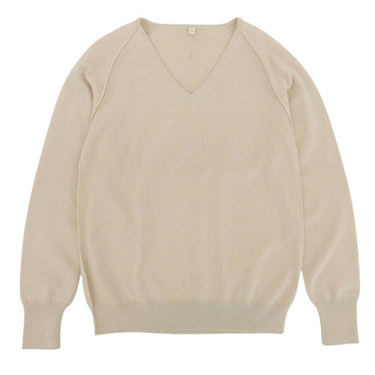 TOYOBOSHI Toyoboshi Like New Itoi ASAYO 100% Cashmere V-Neck Sweater Knit Women's Pale Beige 1 10IT-BC0001 Tops