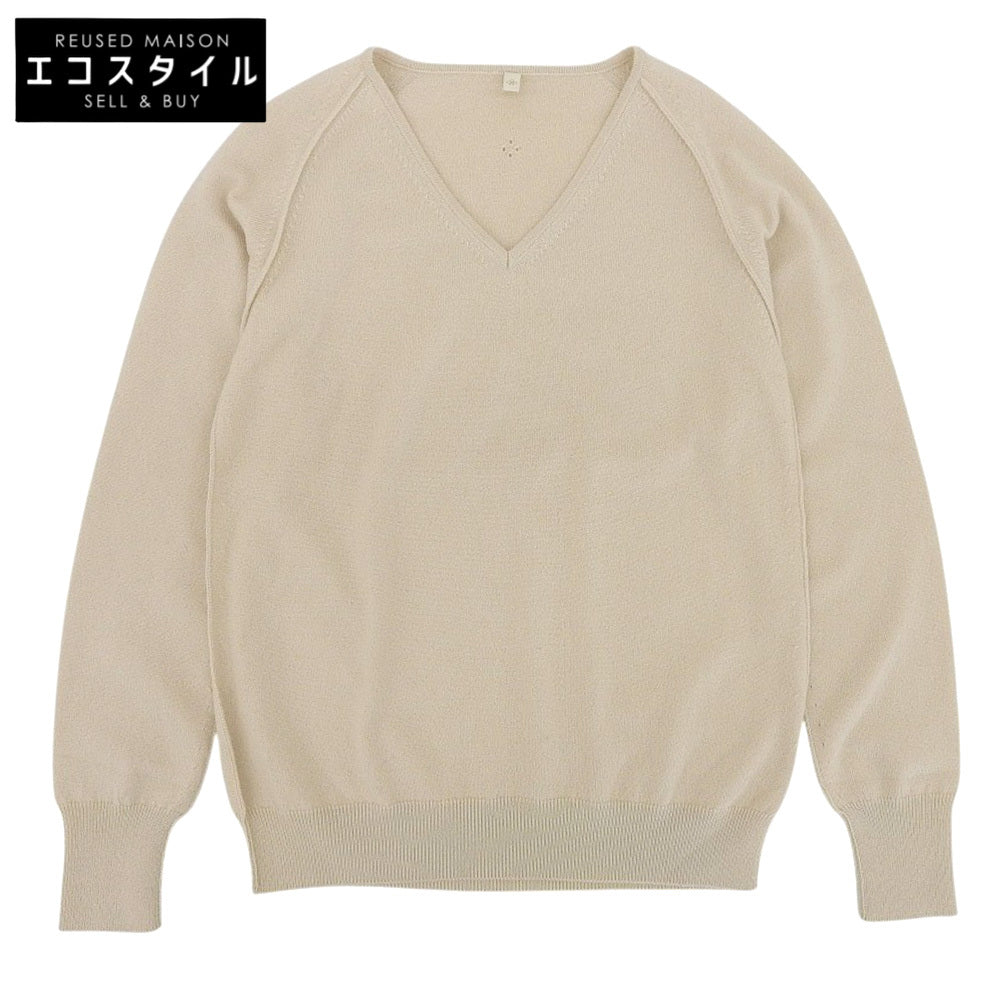 TOYOBOSHI Toyoboshi Like New Itoi ASAYO 100% Cashmere V-Neck Sweater Knit Women's Pale Beige 1 10IT-BC0001 Tops