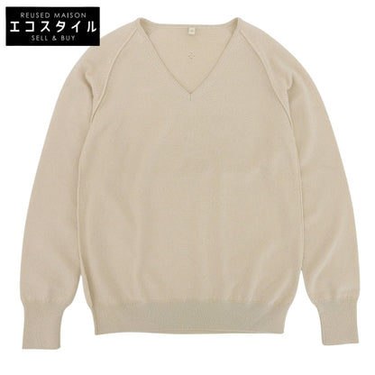 TOYOBOSHI Toyoboshi Like New Itoi ASAYO 100% Cashmere V-Neck Sweater Knit Women's Pale Beige 1 10IT-BC0001 Tops