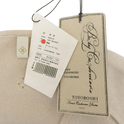 TOYOBOSHI Toyoboshi Like New Itoi ASAYO 100% Cashmere V-Neck Sweater Knit Women's Pale Beige 1 10IT-BC0001 Tops