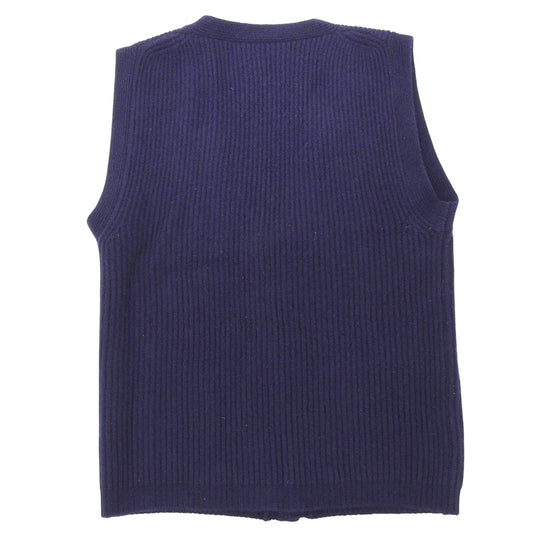 Anglo-Italian Excellent condition Wool Faux Pocket Knit Vest Men's Navy S Vest S Men's