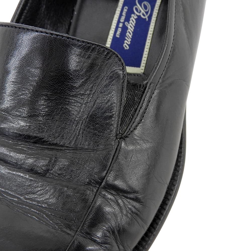 Cole Haan コールハーン Bragano レザー スリッポン シューズ メンズ ブラック 7 1/2 シューズ 7.5