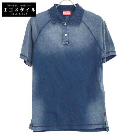 DIESEL 迪赛 T-RASMITH 蓝色 撞色明线 Polo 衫 上衣