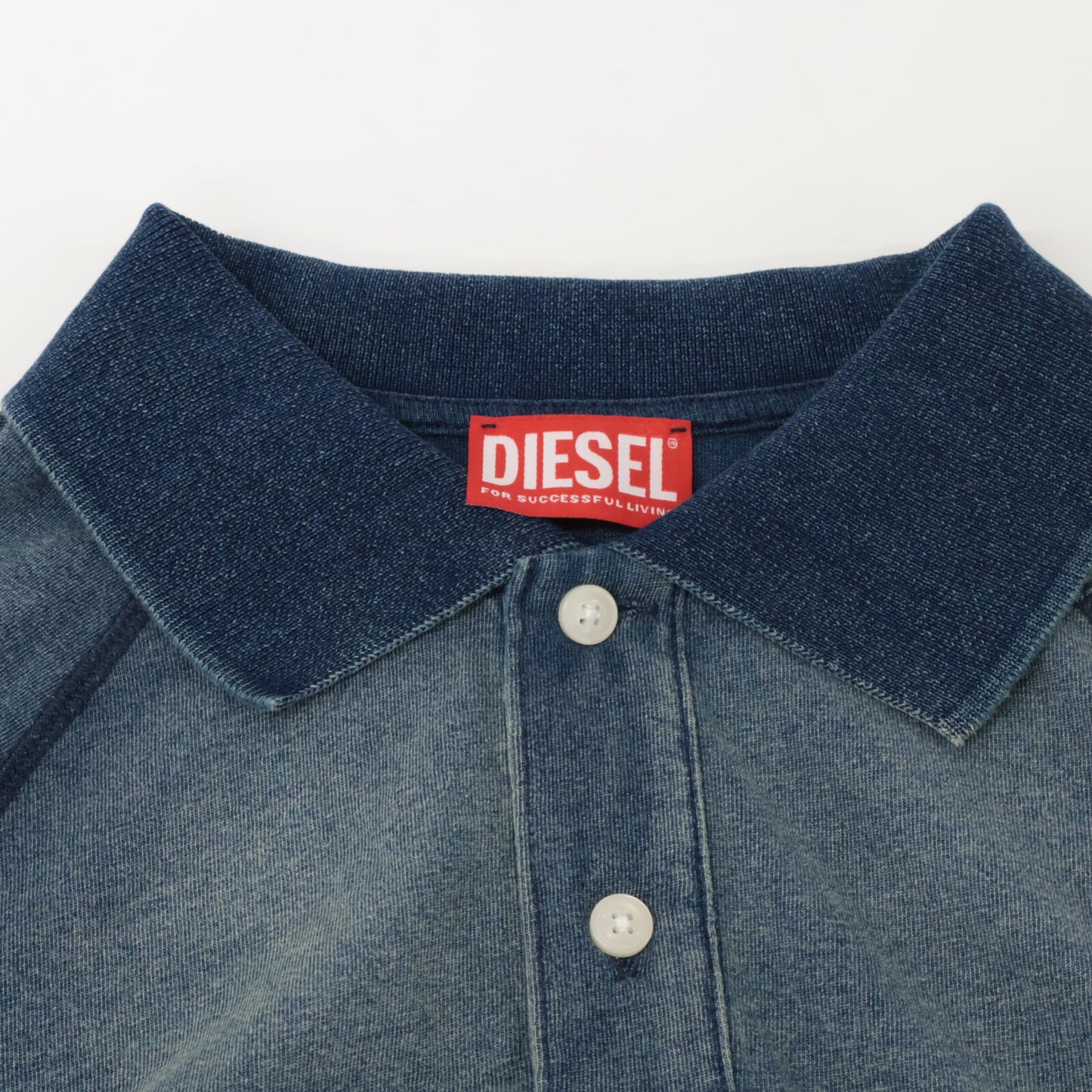 DIESEL T-RASMITH Blue Color Stitch Polo Shirt Tops