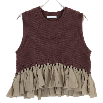 CHIGNON 9452-235DP Bordeaux Fabric Docking Knit Vest Vest F Women's