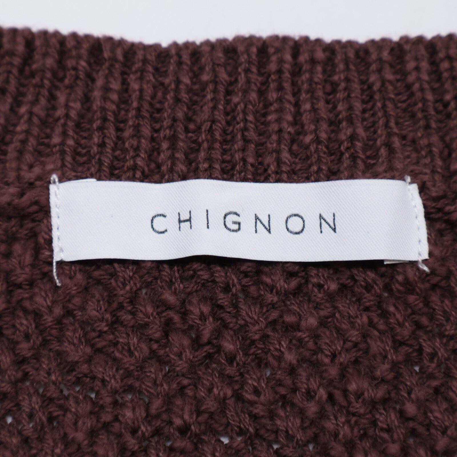 CHIGNON 9452-235DP Bordeaux Fabric Docking Knit Vest Vest F Women's
