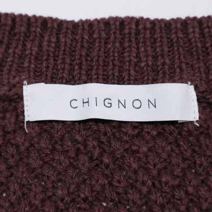 CHIGNON 9452-235DP Bordeaux Fabric Docking Knit Vest Vest F Women's