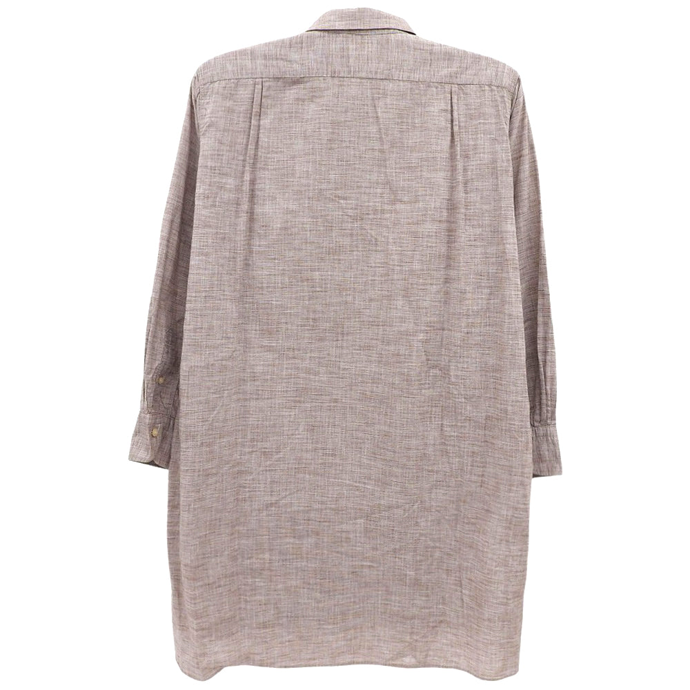Excellent Condition 100% Cotton Half-Button Long-Sleeve Shirt Top Women's Beige 1 5063025 Top 1 Women's
