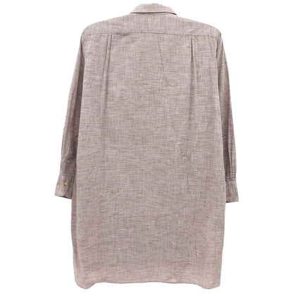 Excellent Condition 100% Cotton Half-Button Long-Sleeve Shirt Top Women's Beige 1 5063025 Top 1 Women's