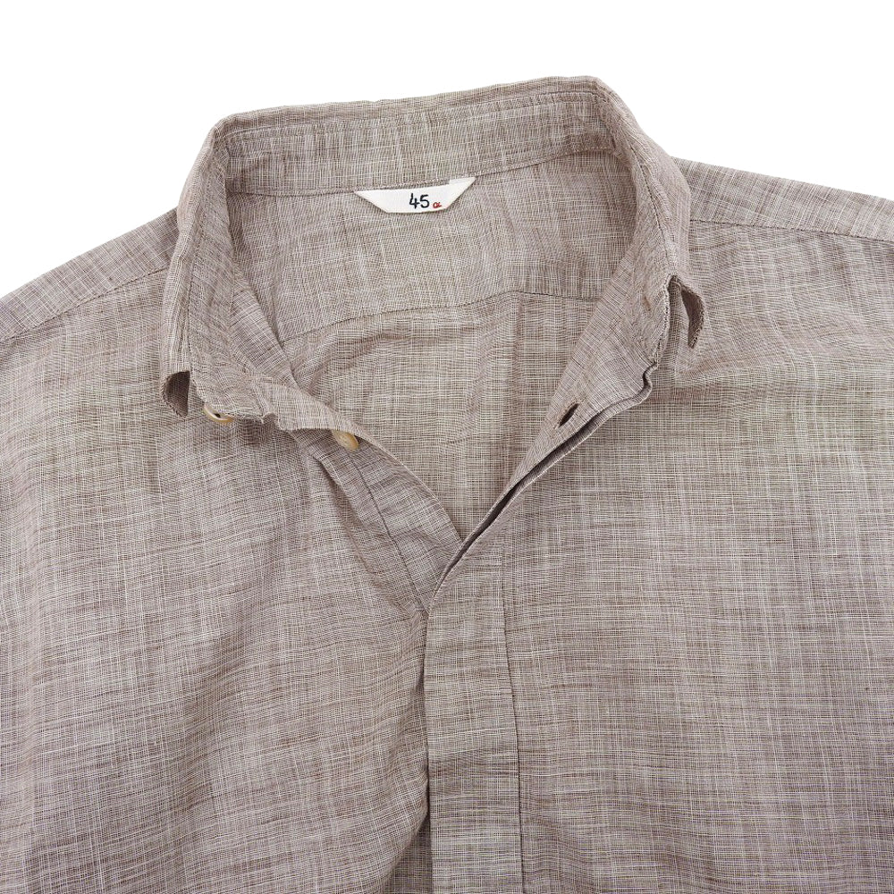 45R フォーティファイブ アール Excellent Condition 100% Cotton Half-Button Long-Sleeve Shirt Top Women's Beige 1 5063025 Top