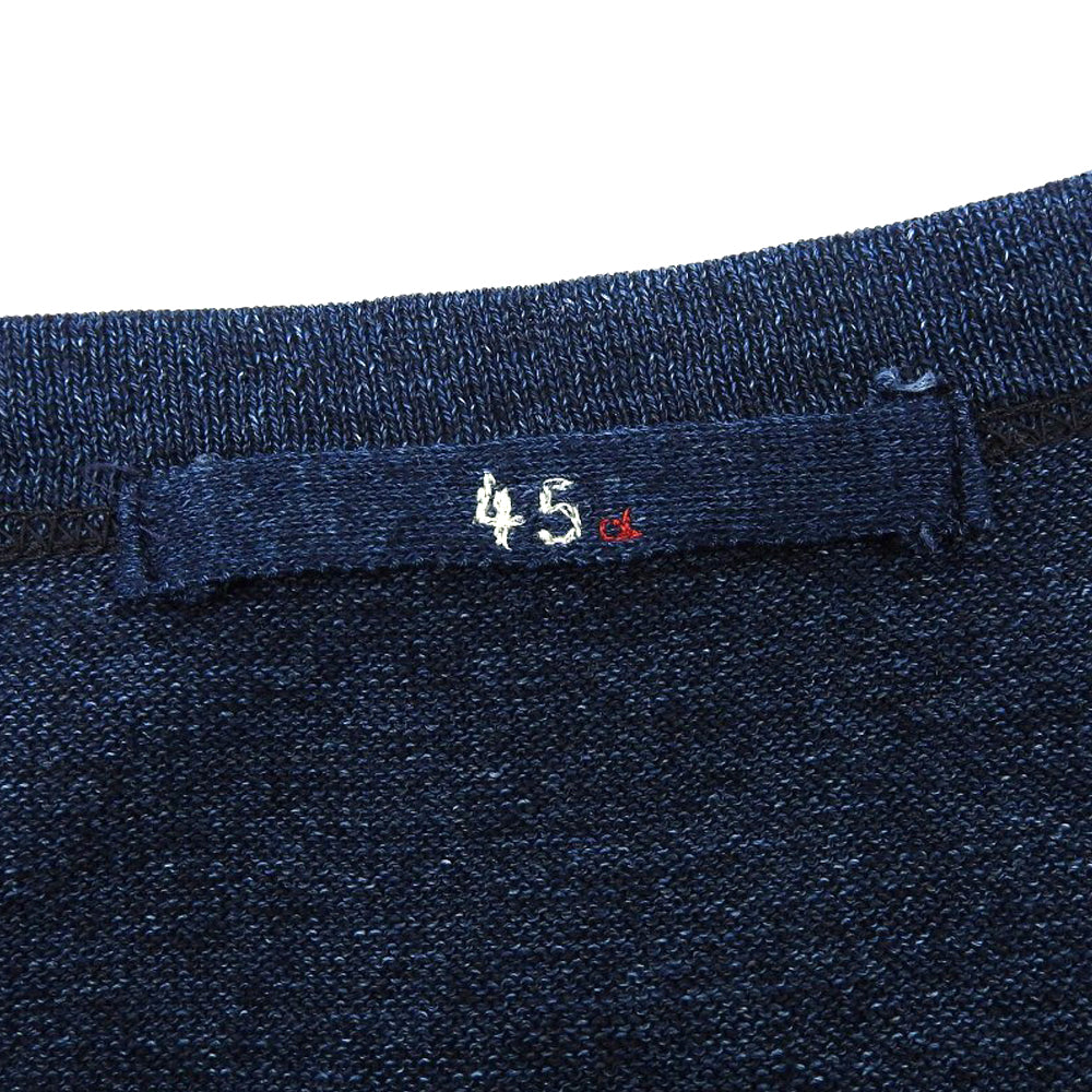 45R Fortefive R Excellent condition Border Gima Knit One-piece dress Ladies Indigo x Brown 0 5065040 One-piece dress